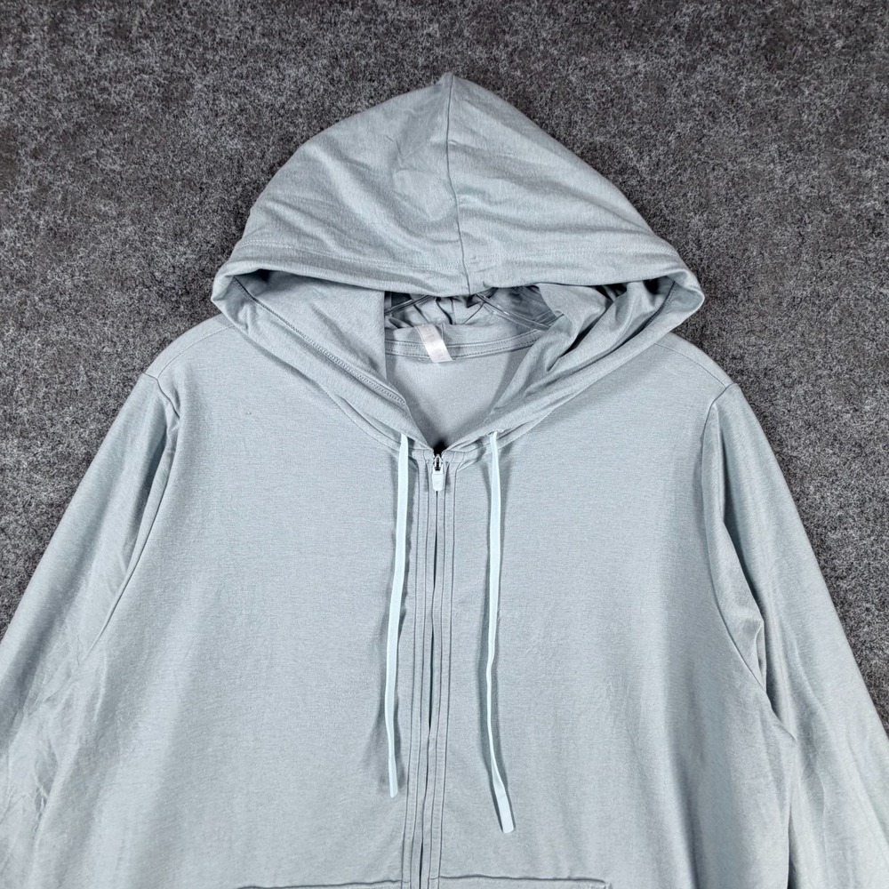 Fabletics Full Zip Hoodie Womens L Light Blue Modern Lightweight Comfort Stretch - Picture 6 of 16